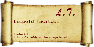 Leipold Tacitusz névjegykártya